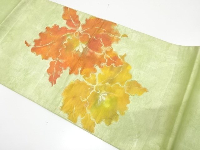 JAPANESE KIMONO / ANTIQUE FUKURO OBI / SILK / WOVEN ORCHID